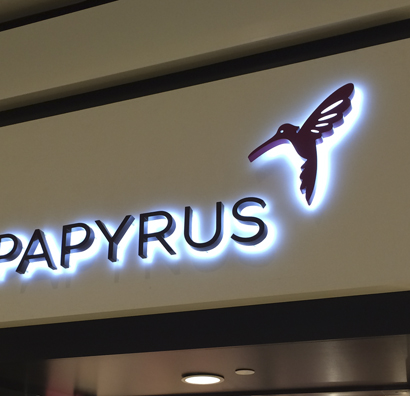 <h2 class="1st-title">Papyrus</h2>
<h2 class="2nd-title">RETAIL SIGNAGE</h2>
